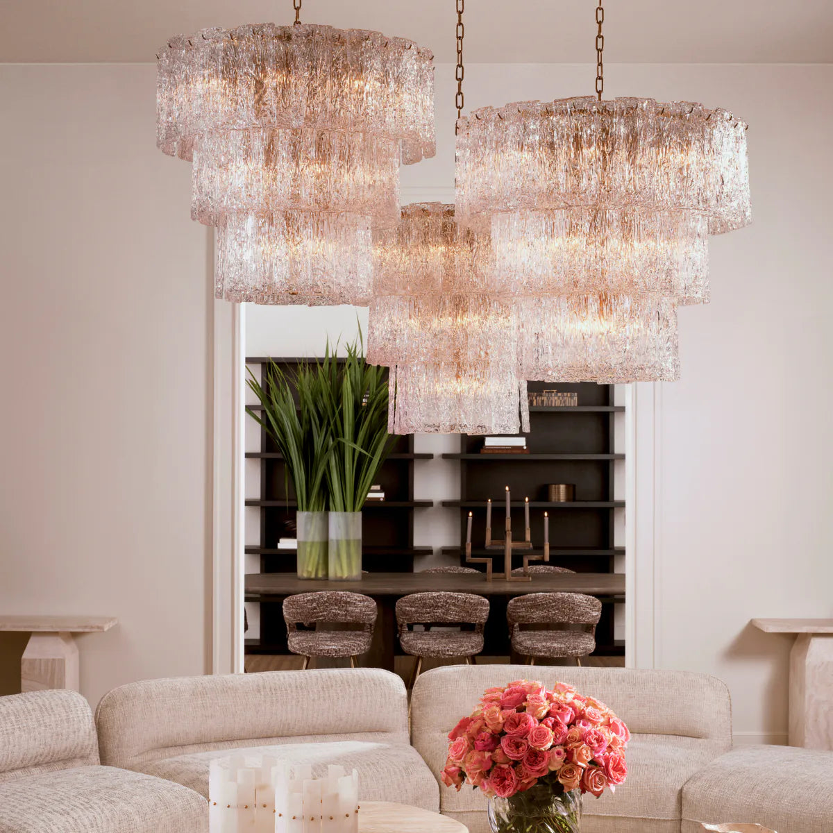Glass Layered Chandelier Almeria | Eichholtz Miami