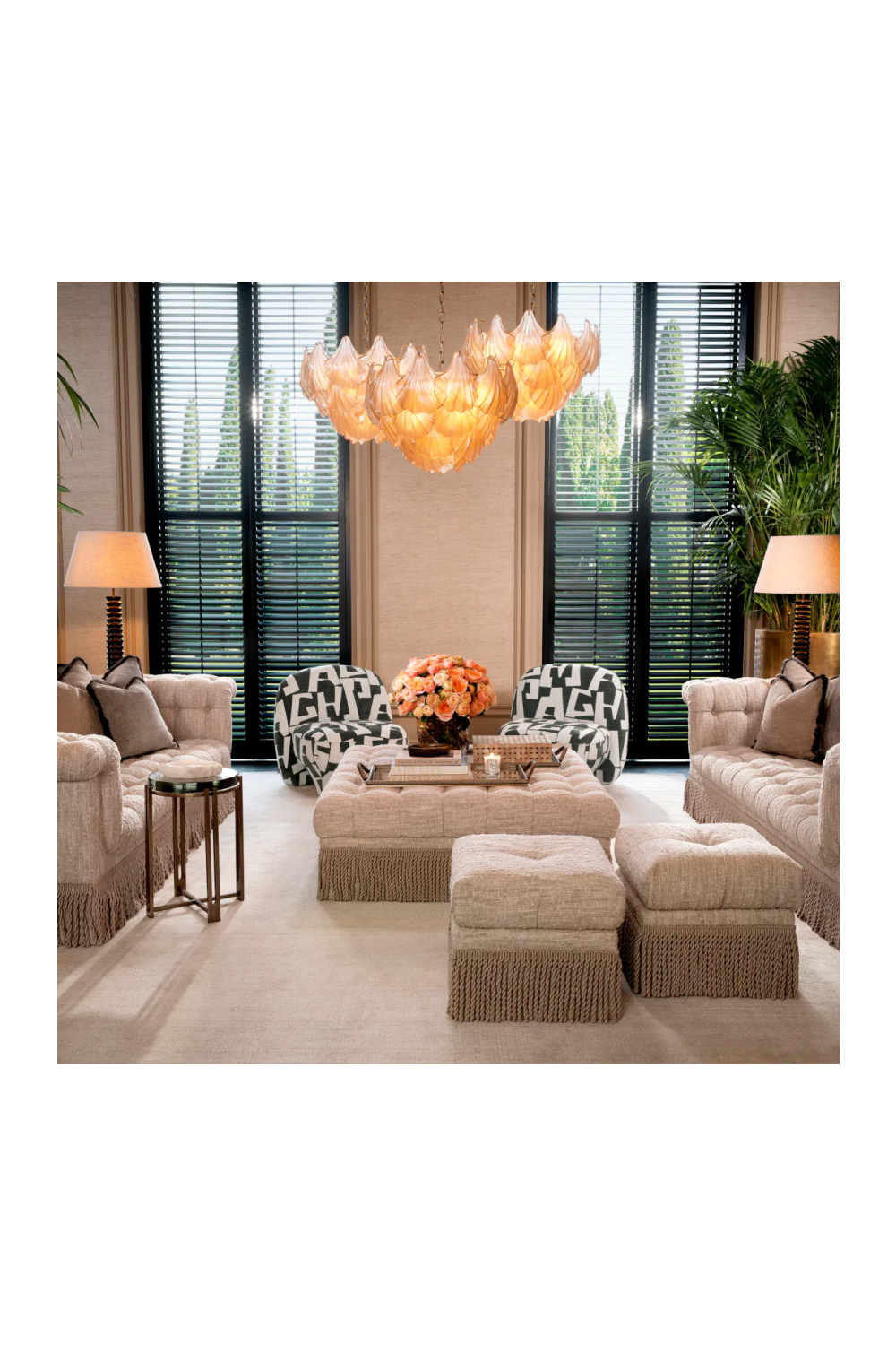 Glass Layered Chandelier Ibiza  | Eichholtz Miami