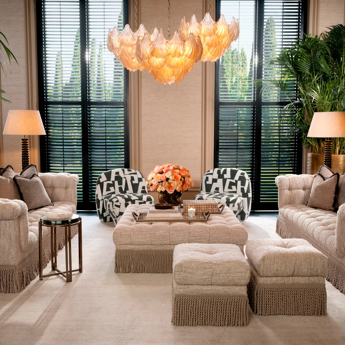 Glass Layered Chandelier Ibiza | Eichholtz Miami