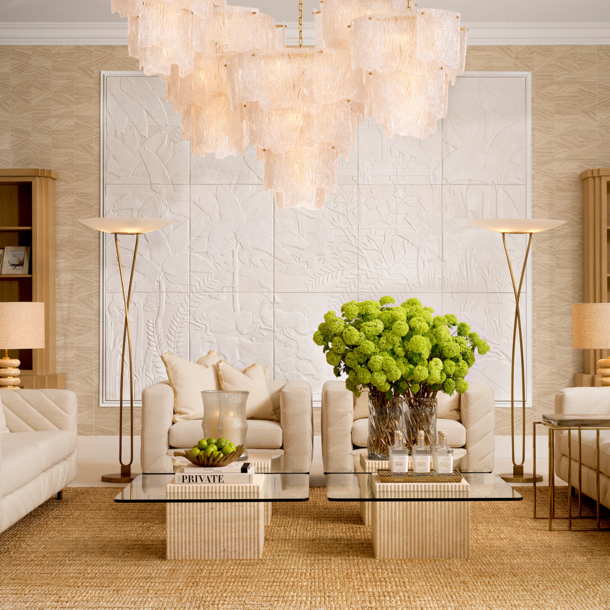 Clear Textured Glass Chandelier Asinara | Eichholtz Miami