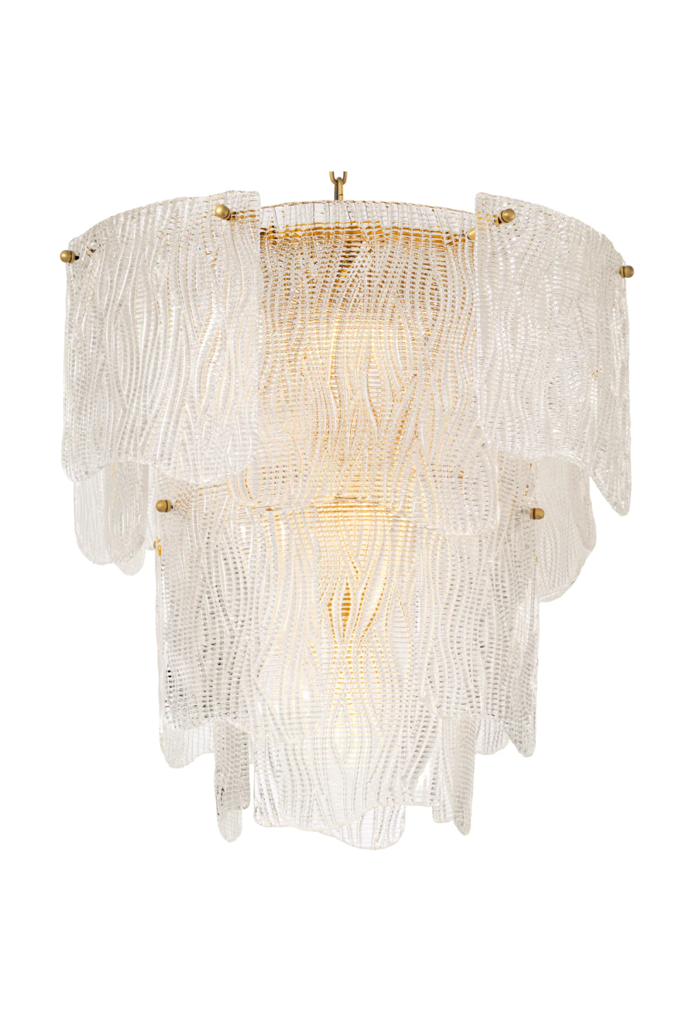 Clear Textured Glass Chandelier Asinara | Eichholtz Miami