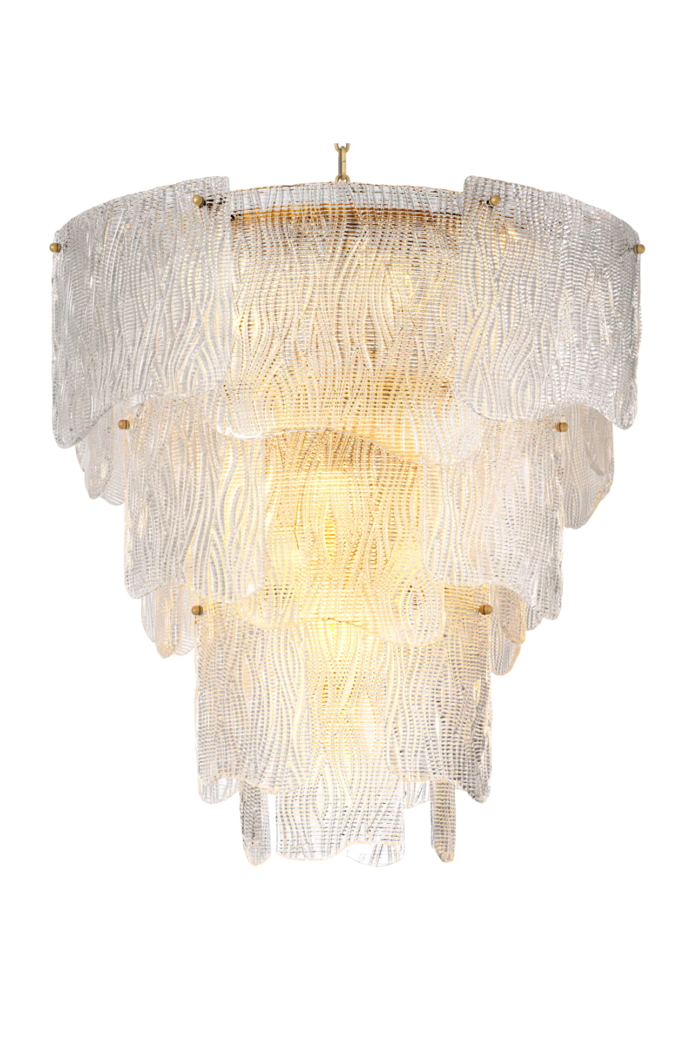 Clear Textured Glass Chandelier Asinara | Eichholtz Miami