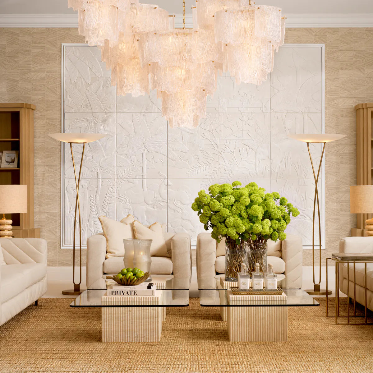 Clear Textured Glass Chandelier Asinara | Eichholtz Miami