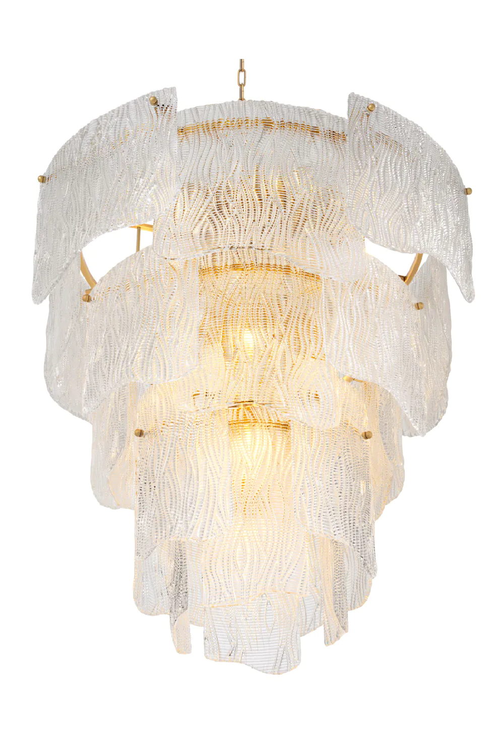 Clear Textured Glass Chandelier Asinara | Eichholtz Miami