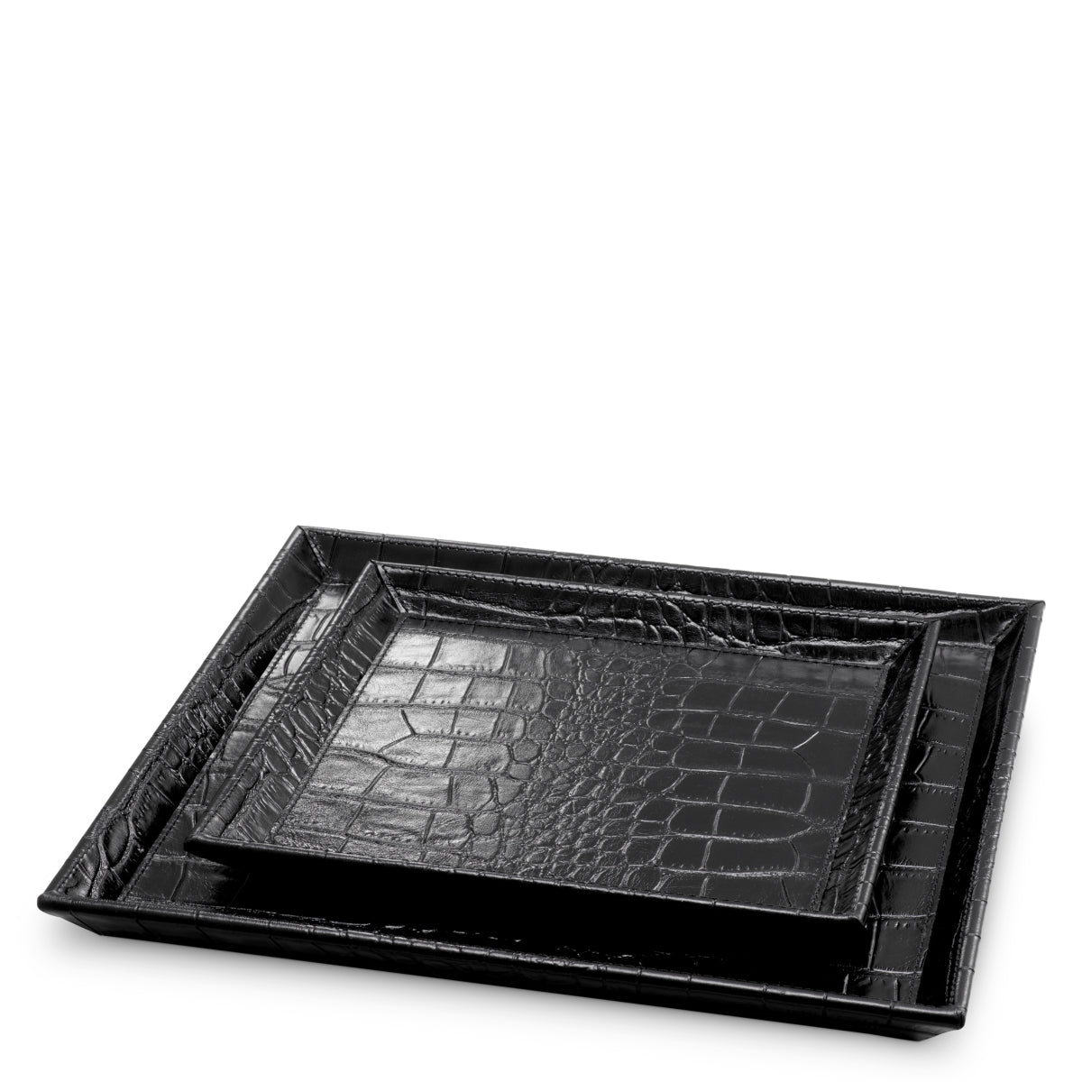 Croco Leather Trays (2) Scaleo | Eichholtz Miami