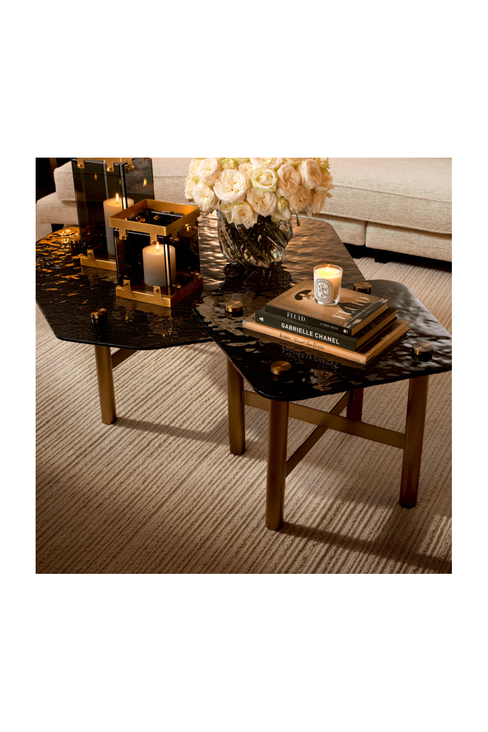 Black Glass Coffee Table Cortes | Eichholtz Miami