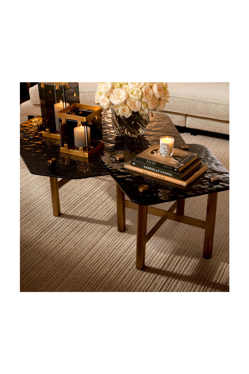 Black Glass Side Table Cortes | Eichholtz Miami