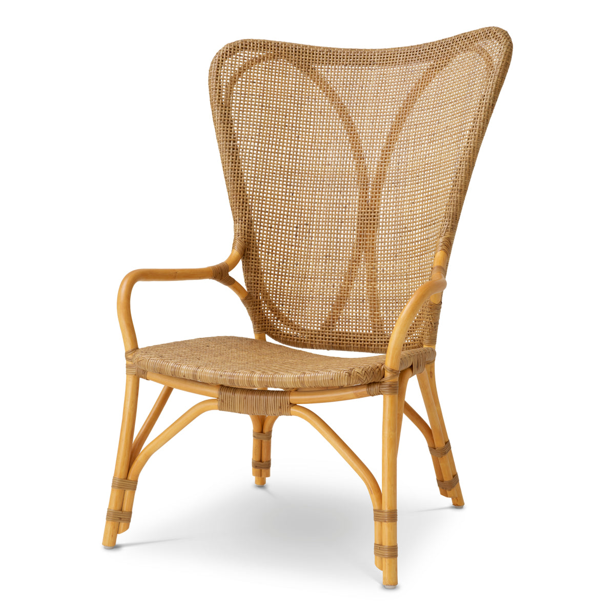 High-Back Rattan Lounge Chair Colony | Eichholtz Miami