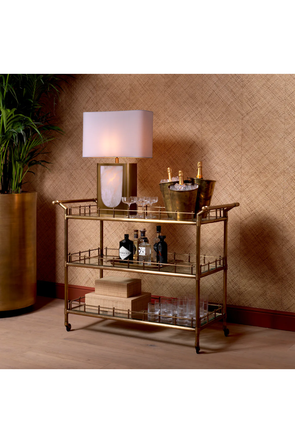 Vintage Brass Trolley Scarlett | Eichholtz Miami