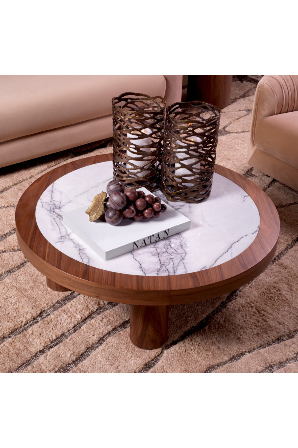 Oak Veneer Marble Coffee Table Presedio | Eichholtz Miami