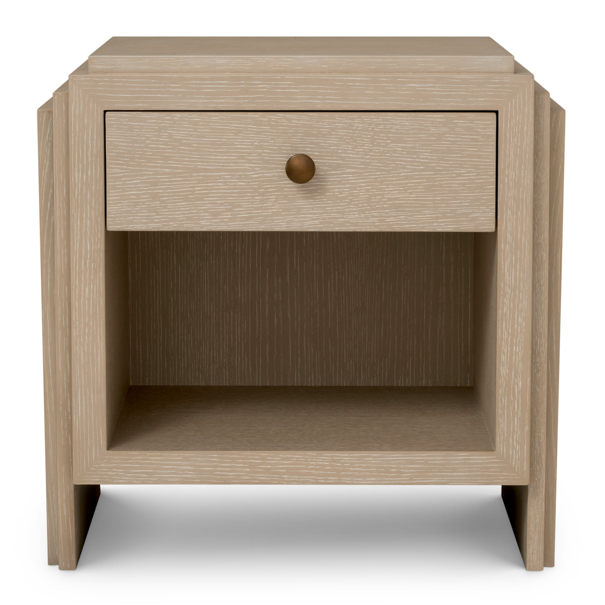 Oak Wooden Nightstand ArtDeco | Eichholtz Miami