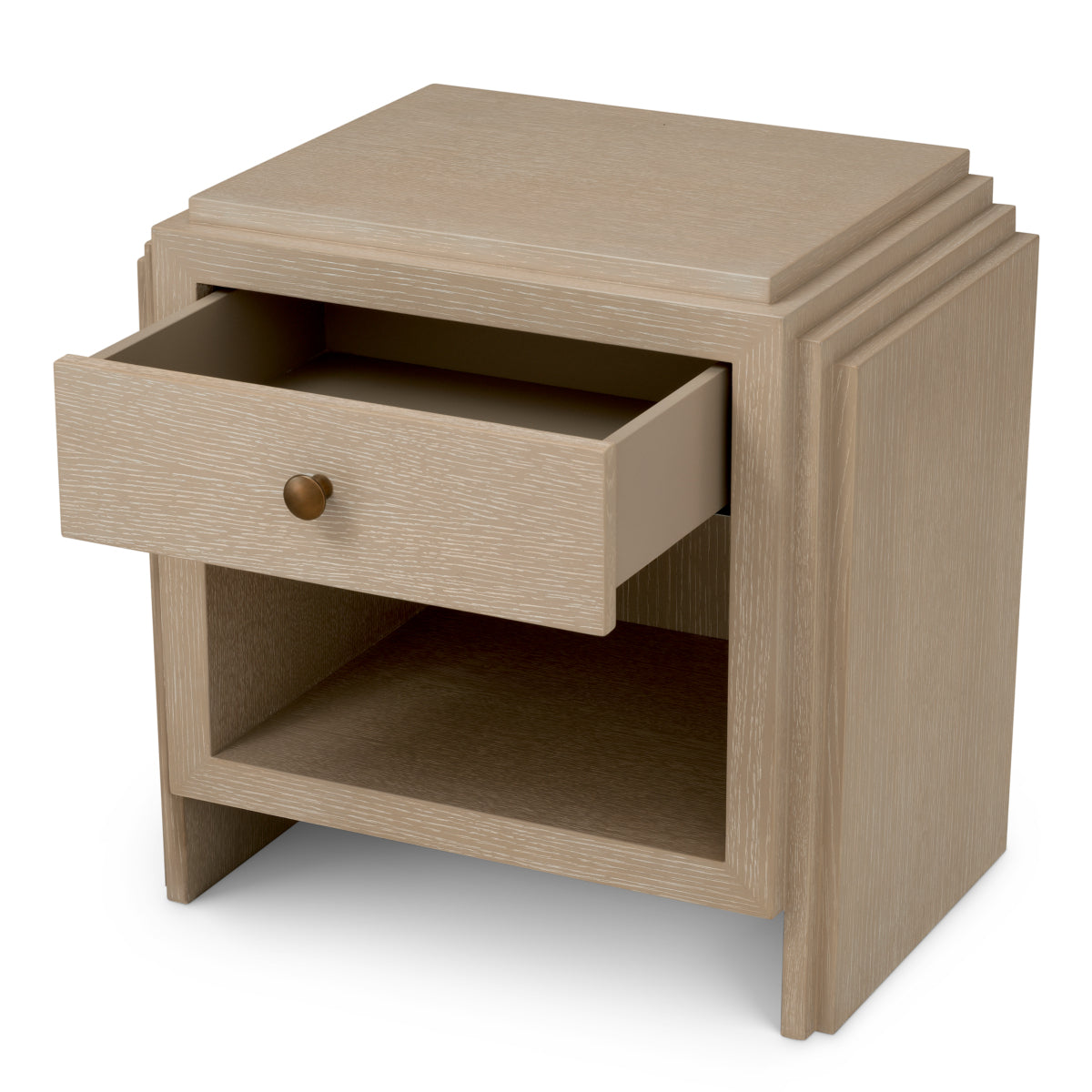 Oak Wooden Nightstand ArtDeco | Eichholtz Miami