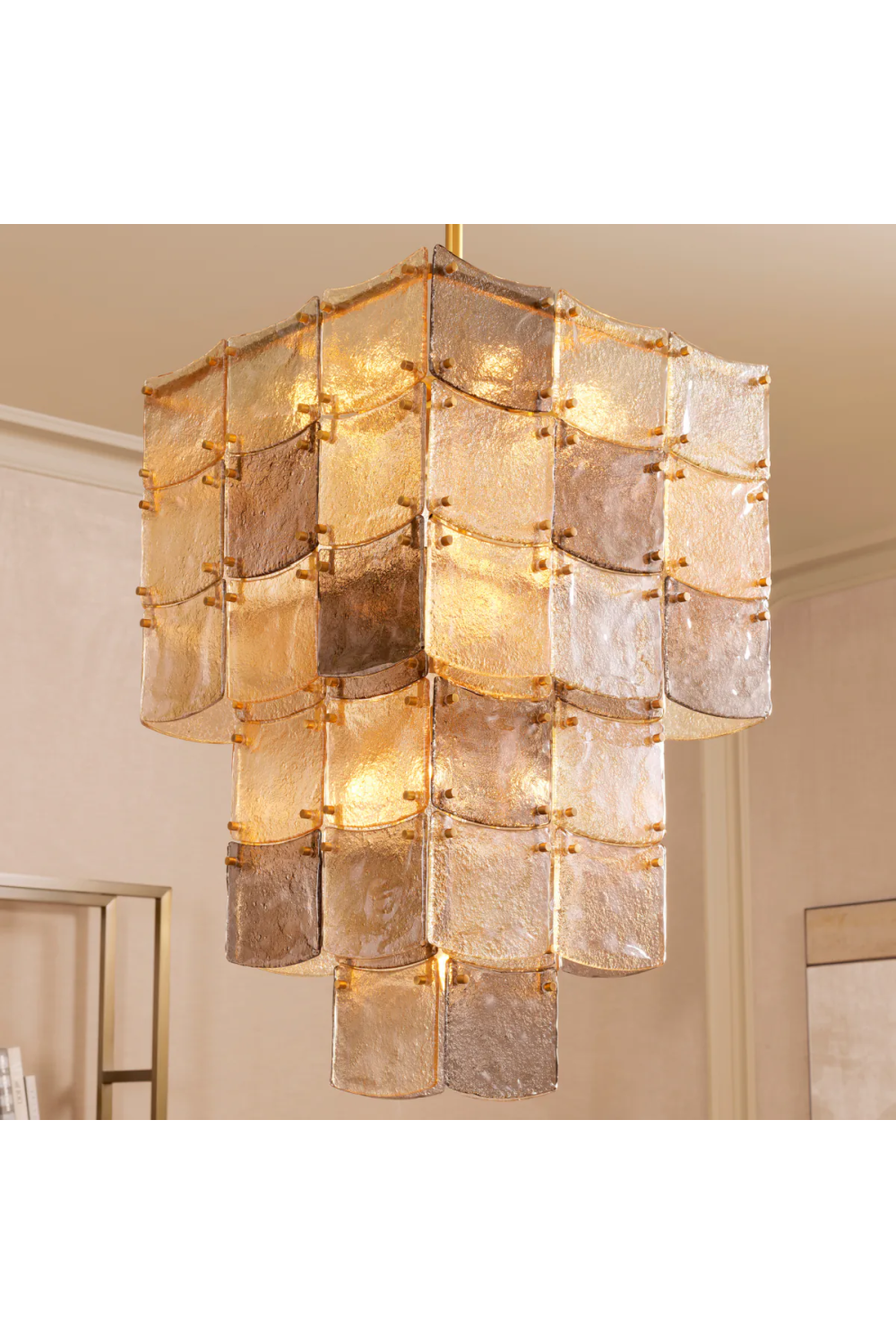 Glass Tiered Chandelier Laurent | Eichholtz Miami