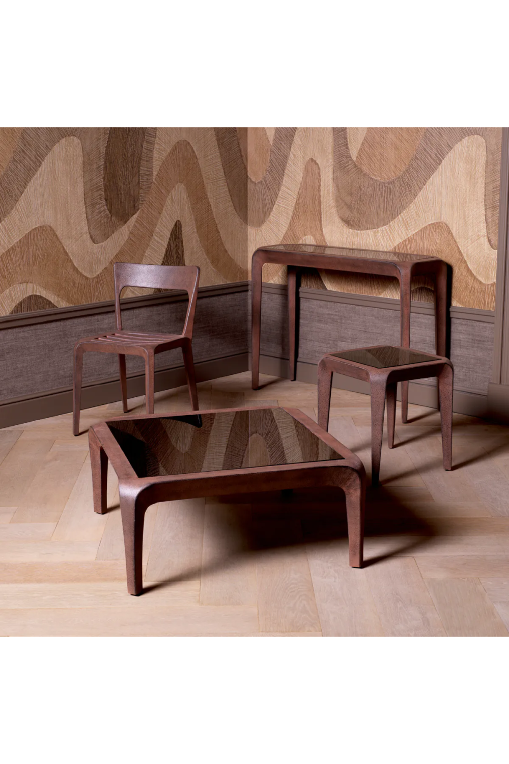 Oxidized Aluminum Side Table Quentin | Eichholtz Miami