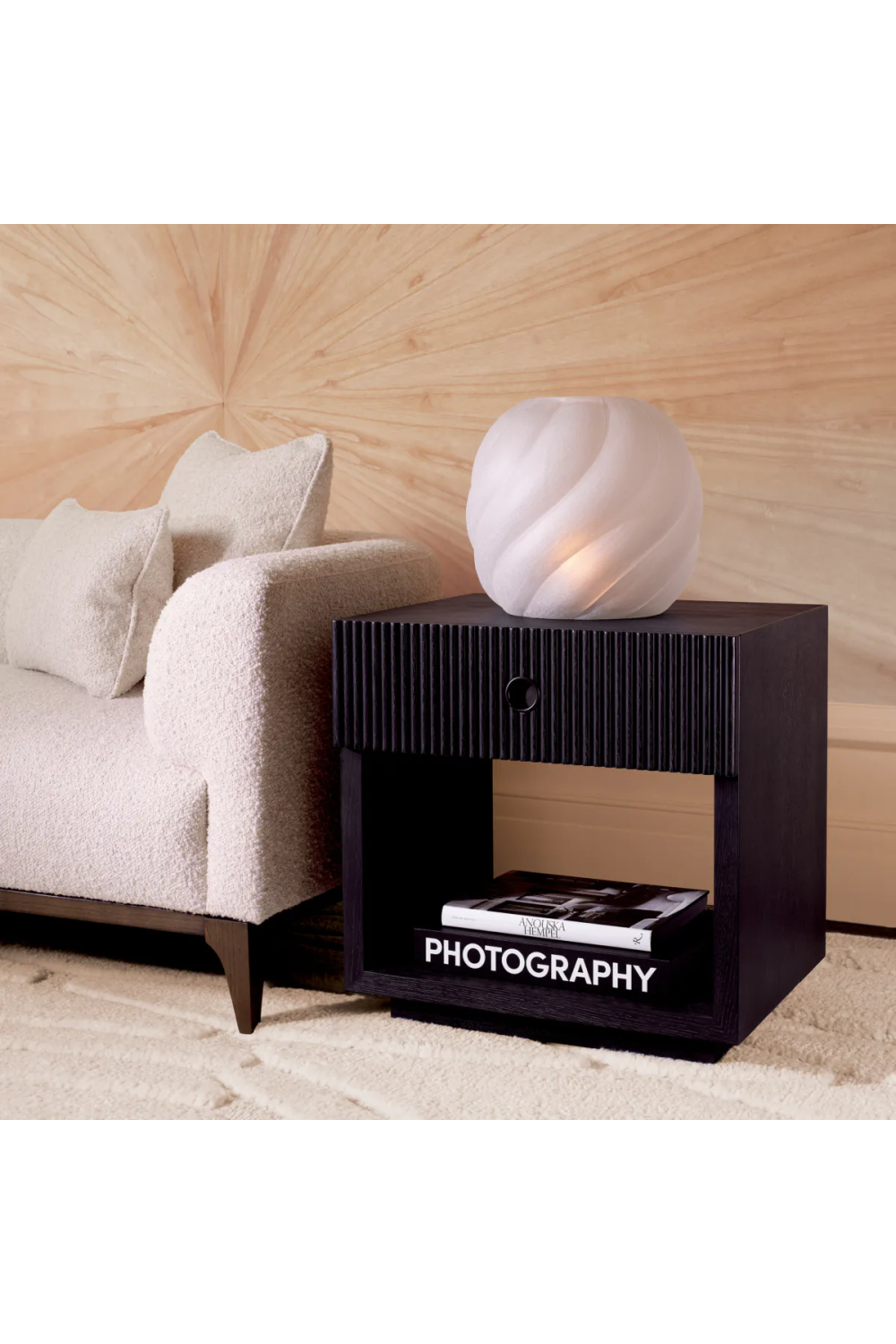 Ribbed Wood Nightstand Dimitrios | Eichholtz Miami