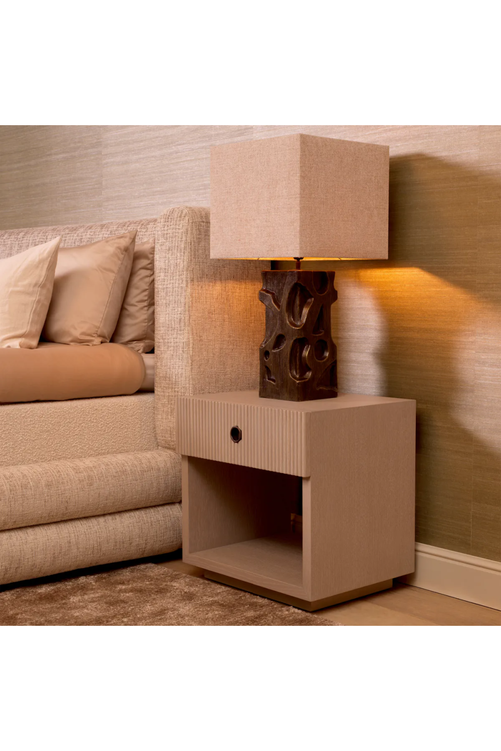 Ribbed Wood Nightstand Dimitrios | Eichholtz Miami