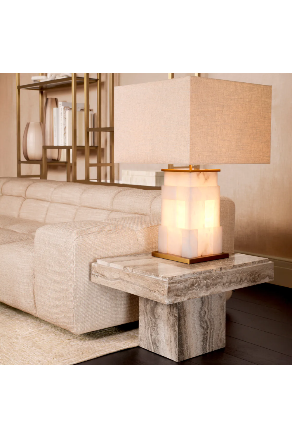 Travertine Side Table Sartoria | Eichholtz Miami