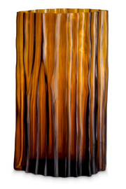 Fluted Amber Glass Vase Vivente | Eichholtz Miami