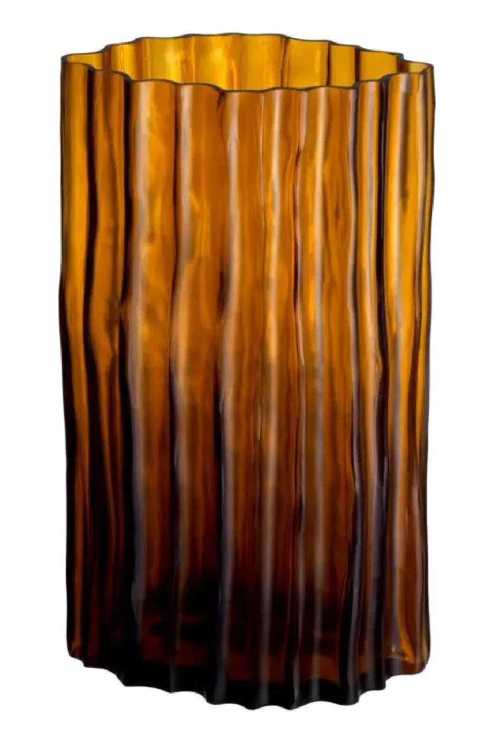 Fluted Amber Glass Vase Vivente | Eichholtz Miami