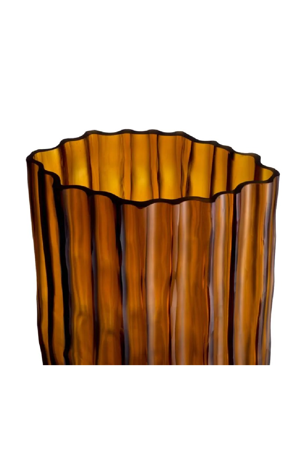 Fluted Amber Glass Vase Vivente | Eichholtz Miami