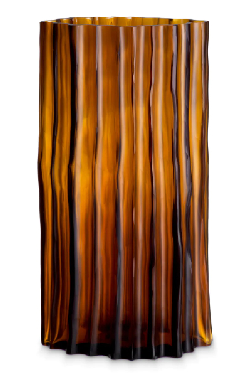 Fluted Amber Glass Vase Vivente | Eichholtz Miami