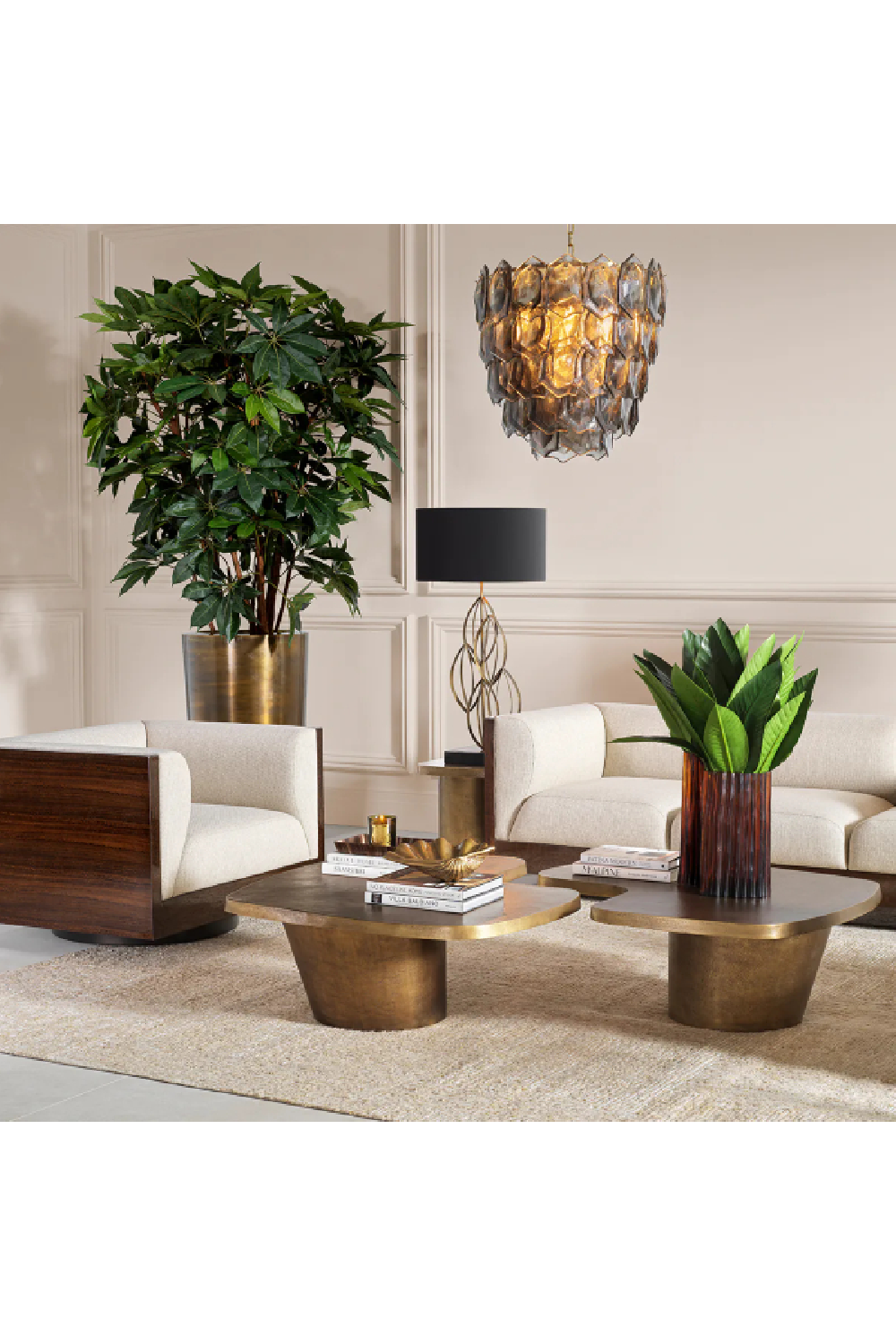 Fluted Amber Glass Vase Vivente | Eichholtz Miami