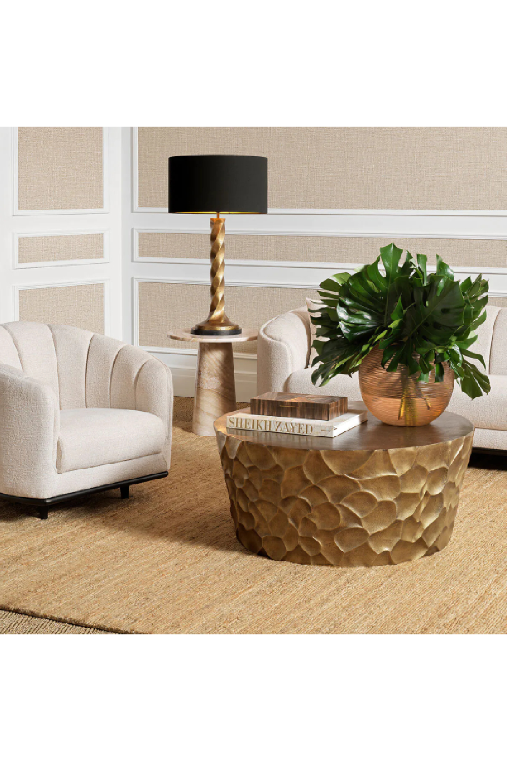 Vintage Brass Coffee Table Fiorentino | Eichholtz Miami