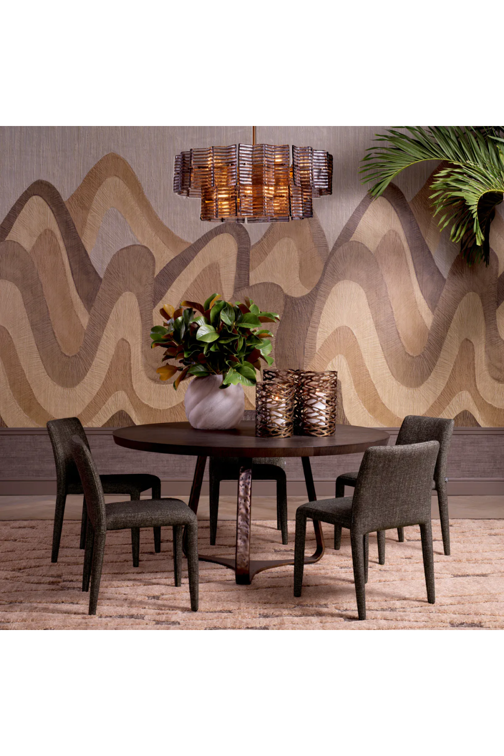 Ribbed Glass Chandelier Silvano | Eichholtz Miami