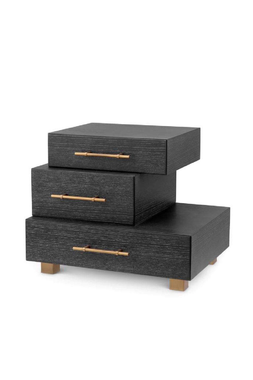 Black Oak 3-Drawer Nightstand Evendale | Eichholtz Miami