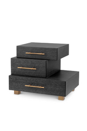 Black Oak 3-Drawer Nightstand Evendale | Eichholtz Miami