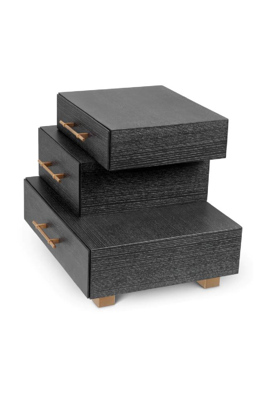 Black Oak 3-Drawer Nightstand Evendale | Eichholtz Miami