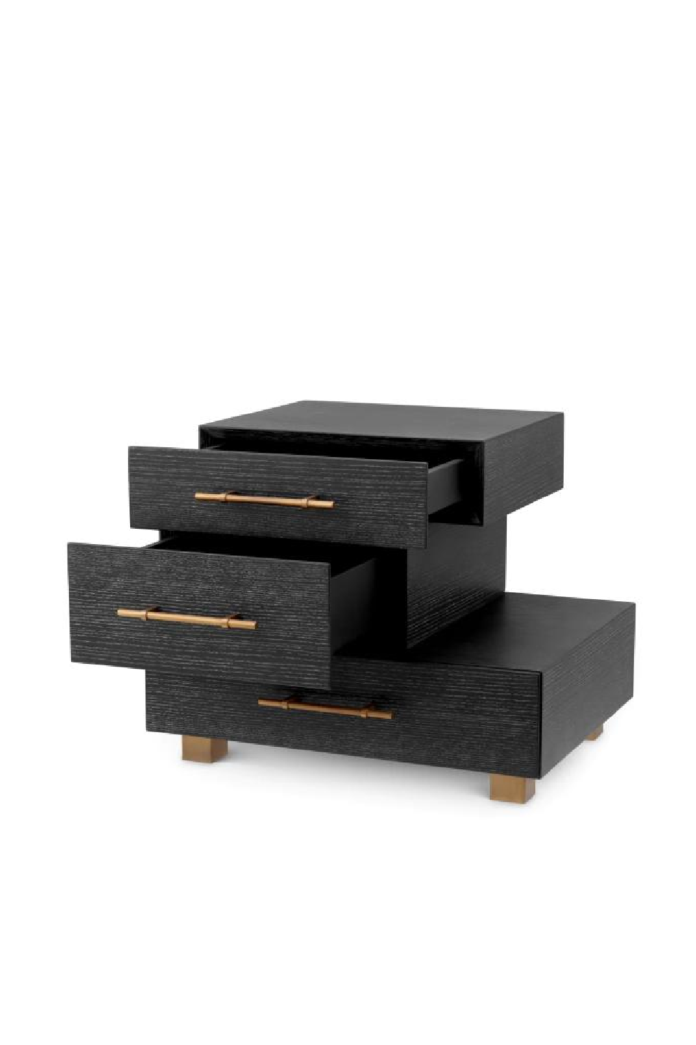 Black Oak 3-Drawer Nightstand Evendale | Eichholtz Miami