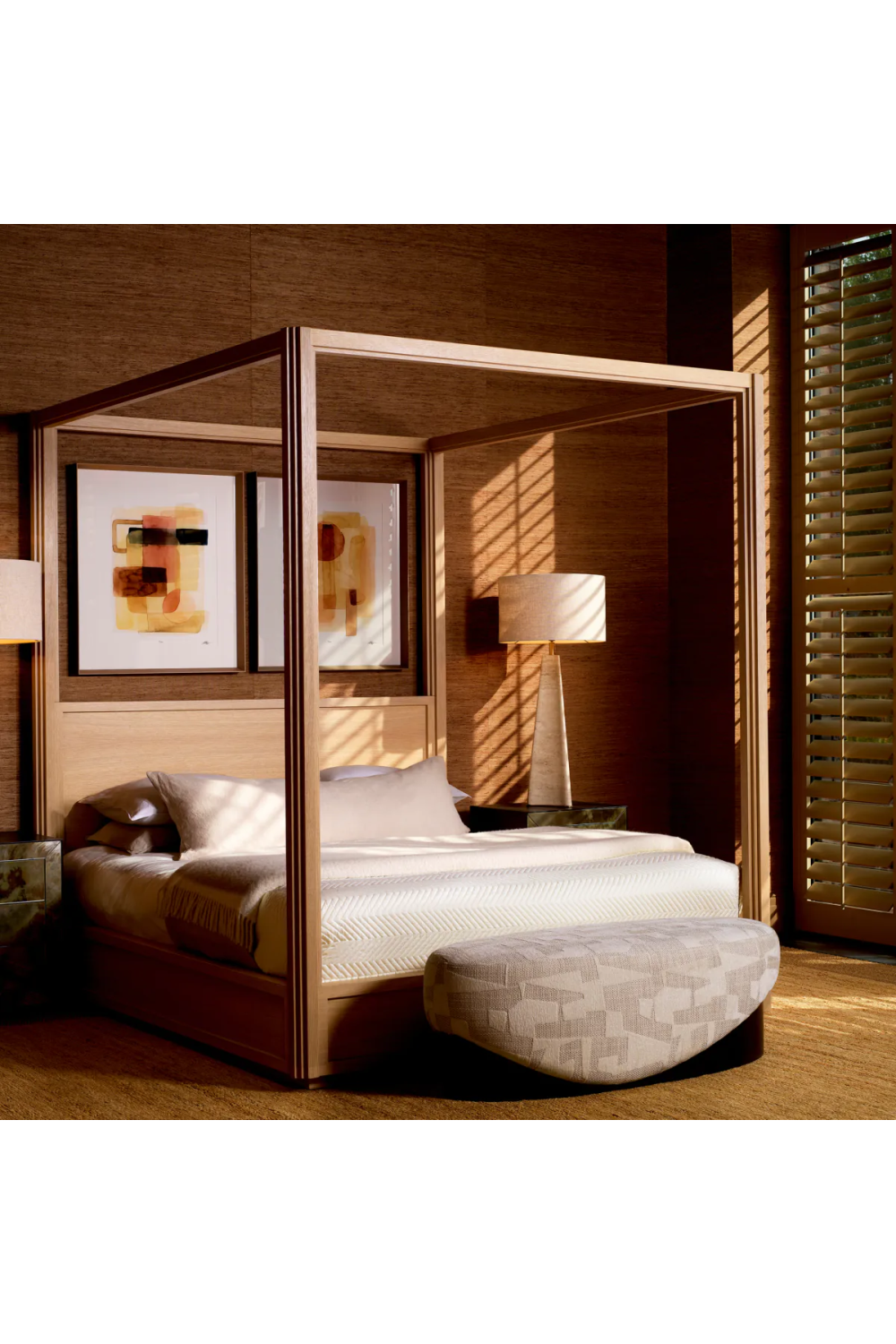Oak Canopy King Bed Tribeca | Eichholtz Miami