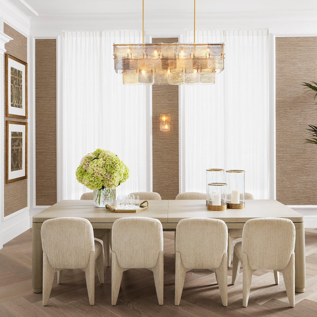 Rectangular Brass Chandelier Laurent | Eichholtz Miami