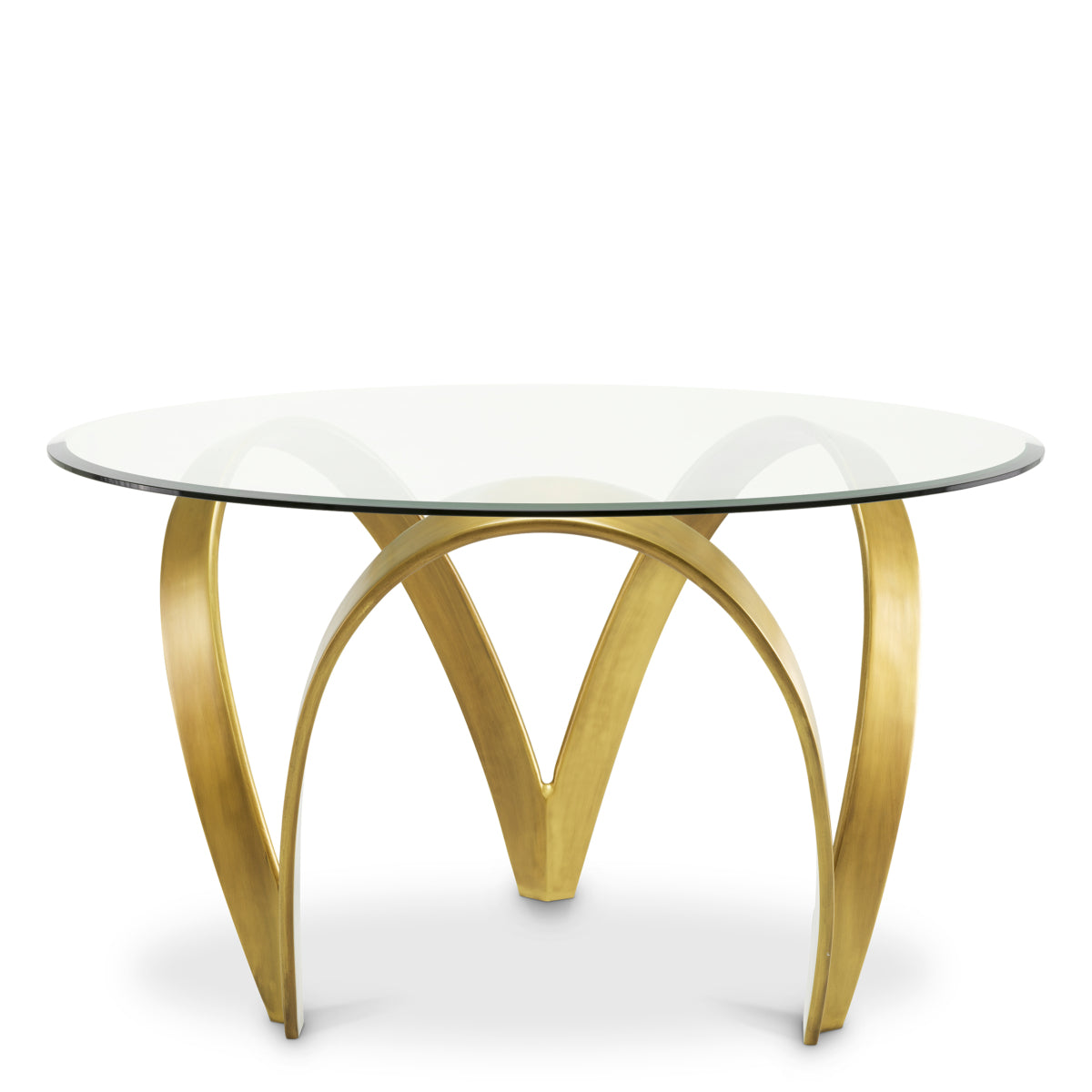 Sculptural Brass Dining Table Soquel | Eichholtz Miami 