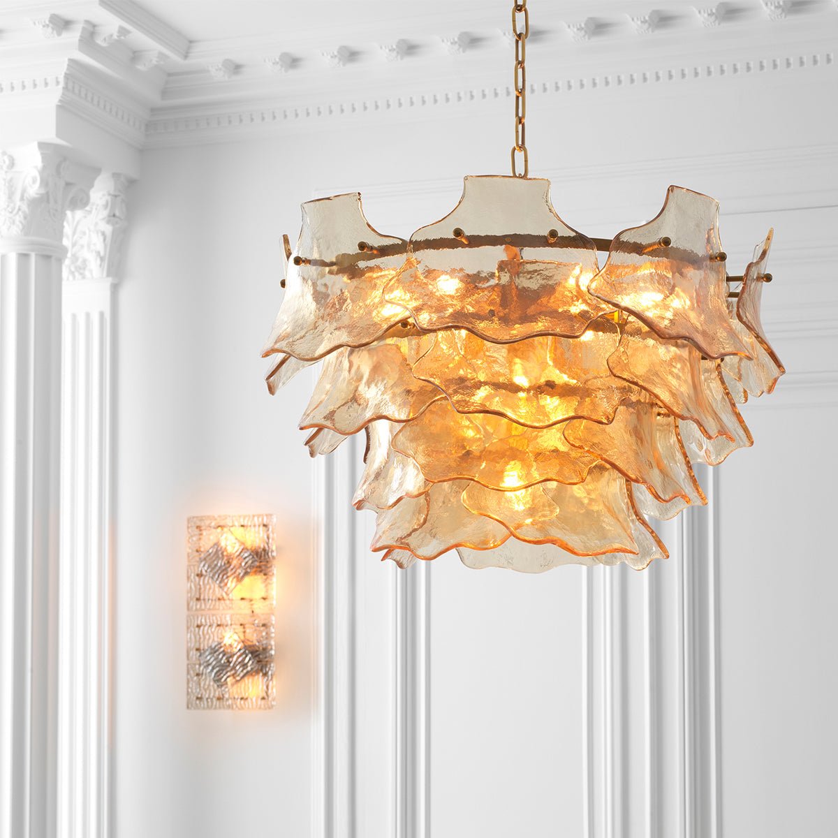 Brass Glass Chandelier Clarendon | Eichholtz Miami