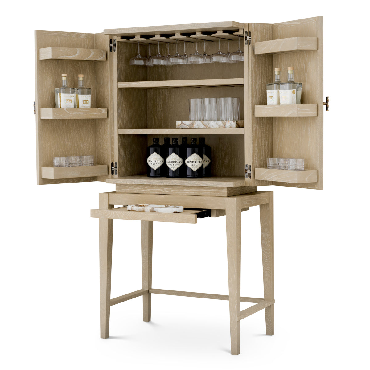 Oak 2-Door Bar Cabinet Borchard | Eichholtz Miami