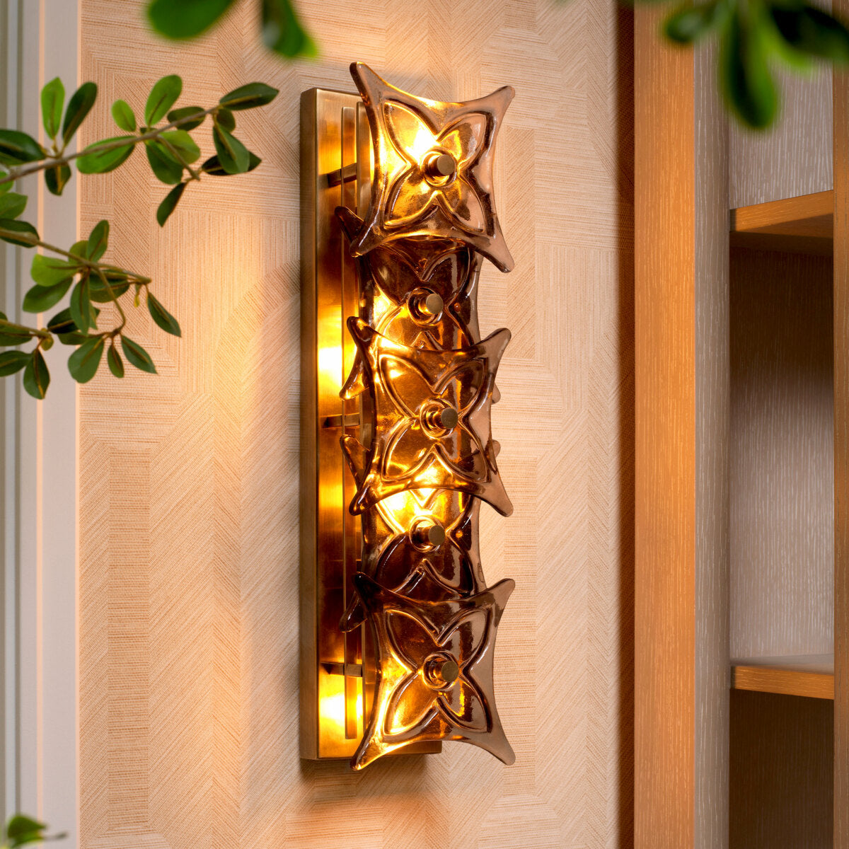 Floral Glass Wall Lamp Silvaris | Eichholtz Miami
