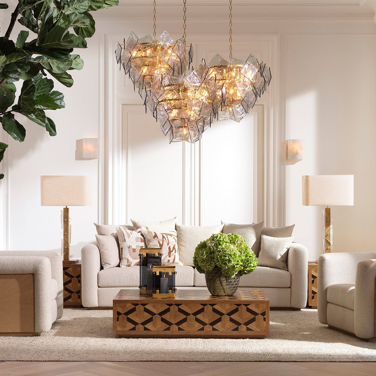 Smoke Glass Chandelier Biltmore | Eichholtz Miami