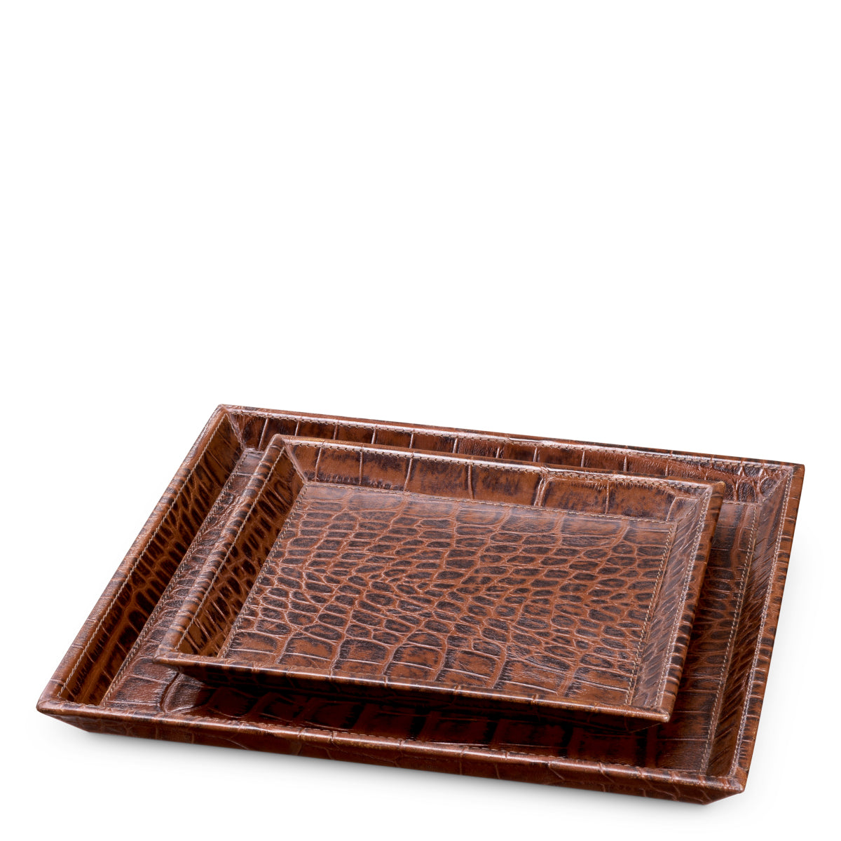 Croco Leather Trays (2) Scaleo | Eichholtz Miami