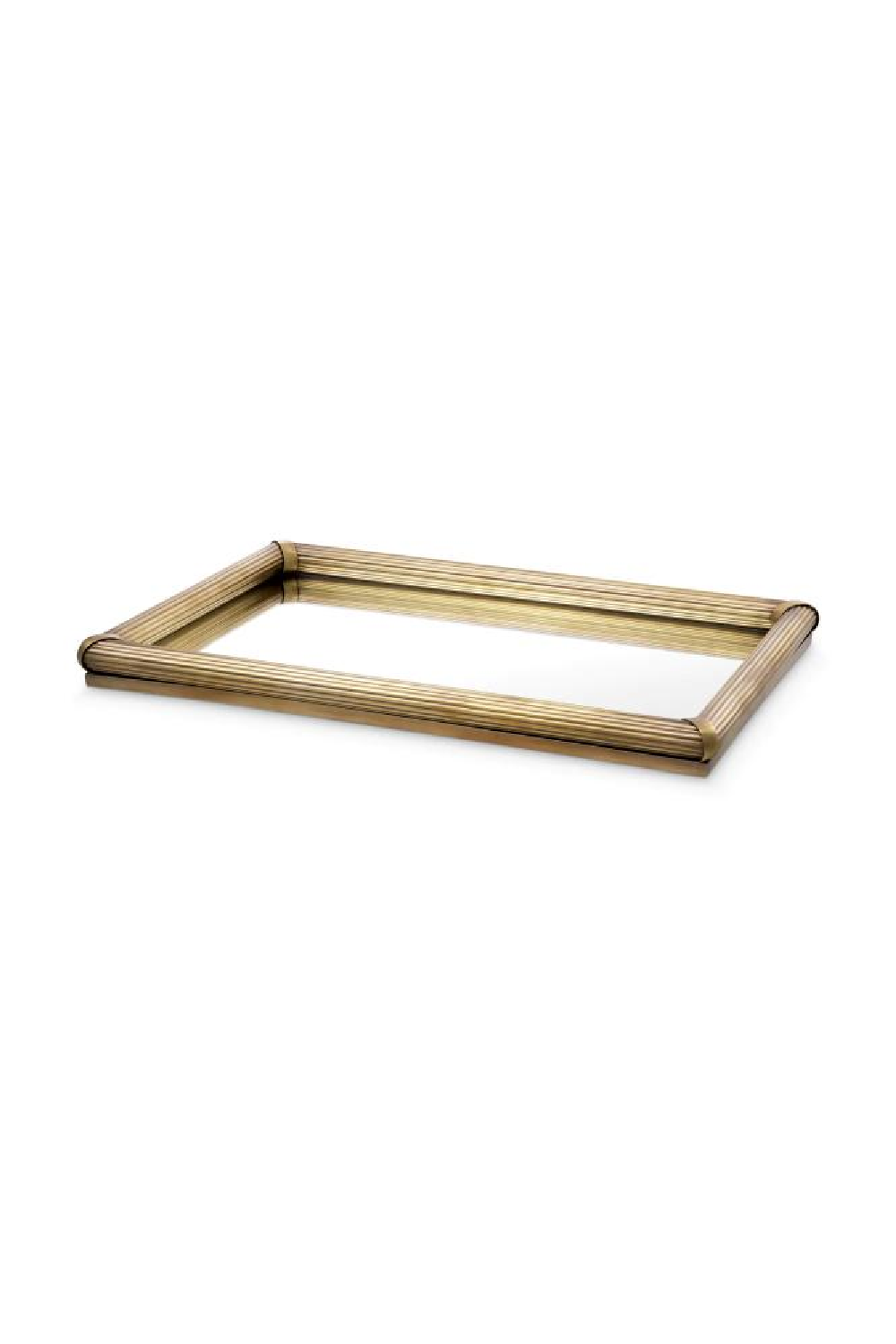 Ribbed Vintage Brass Tray Lenora | Ecihholtz Miami