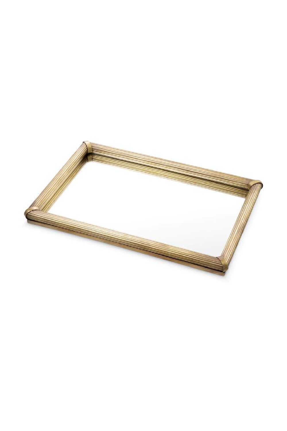 Ribbed Vintage Brass Tray Lenora | Ecihholtz Miami