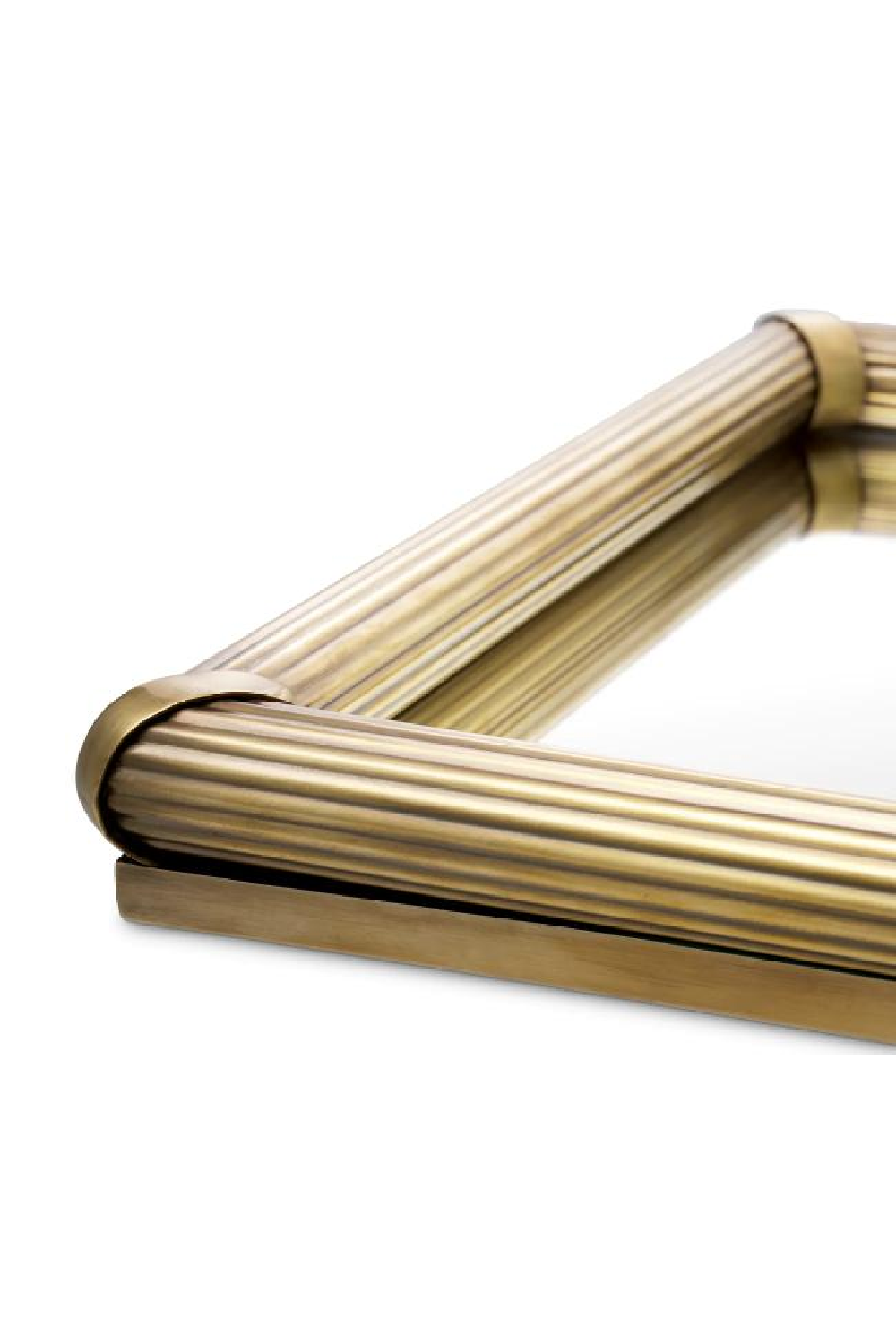 Ribbed Vintage Brass Tray Lenora | Ecihholtz Miami