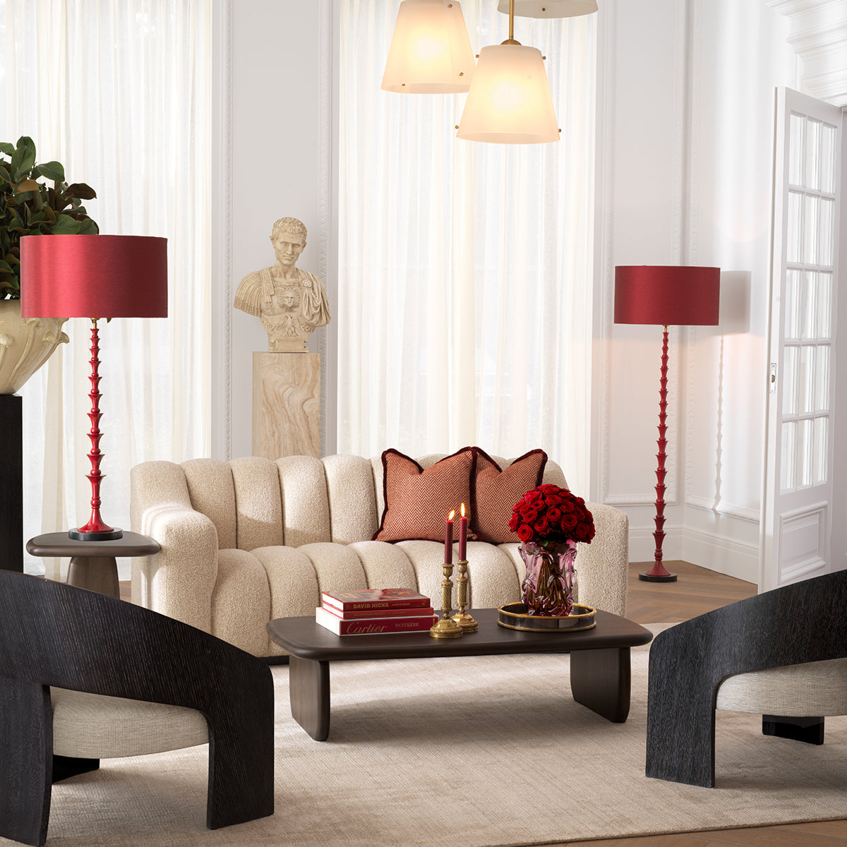Linen-Look Shade Floor Lamp Arabella | Eichholtz Miami