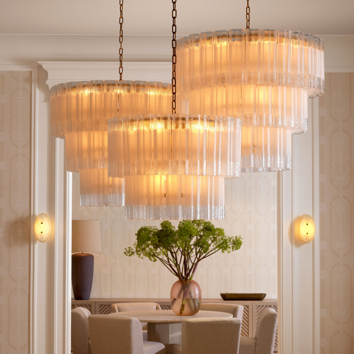 Tiered Glass Tubes Chandelier Denton | Eichholtz Miami