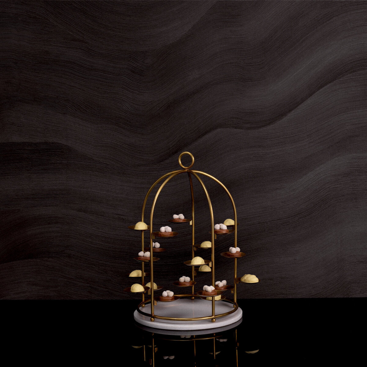 Birdcage-Inspired Brass Cake Stand Alturo | Eichholtz Miami