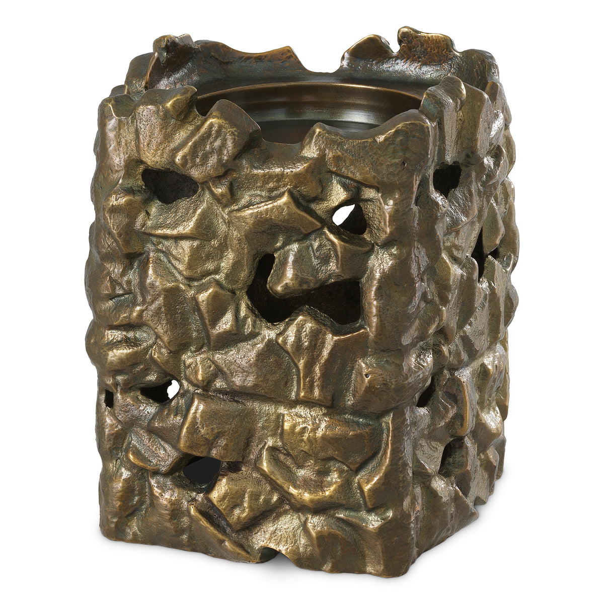 Sculptural Vintage Brass Candle Holder Siracusa | Eichholtz Miami