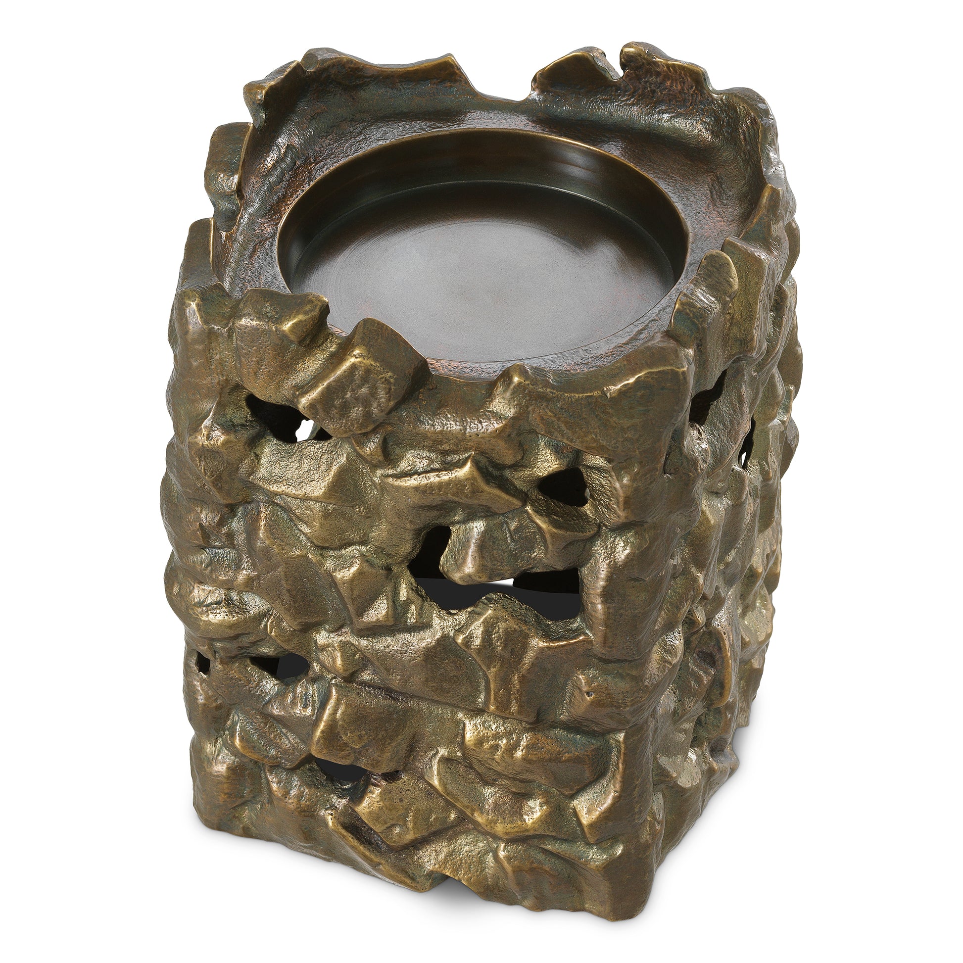 Sculptural Vintage Brass Candle Holder Siracusa | Eichholtz Miami
