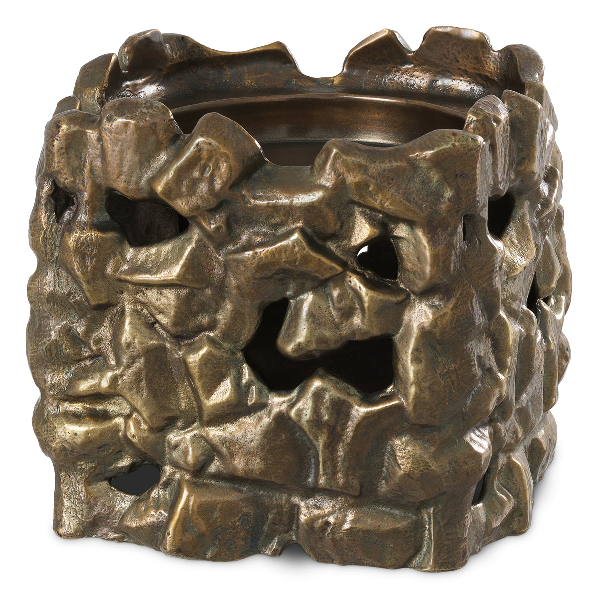 Sculptural Vintage Brass Candle Holder Siracusa | Eichholtz Miami