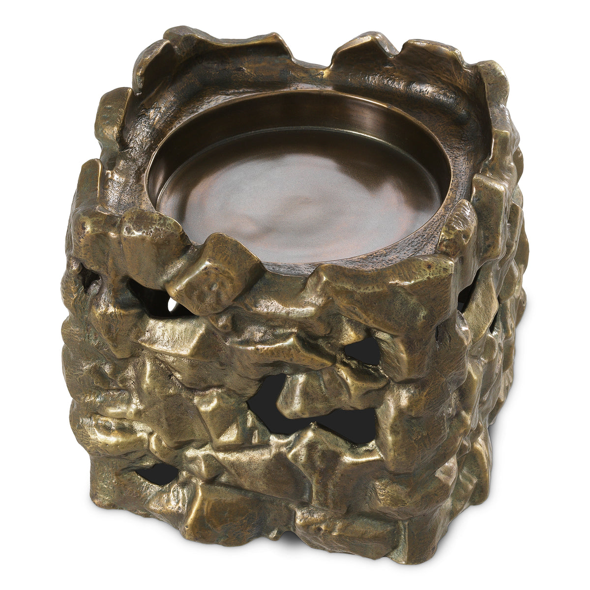 Sculptural Vintage Brass Candle Holder Siracusa | Eichholtz Miami